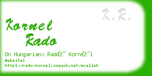 kornel rado business card